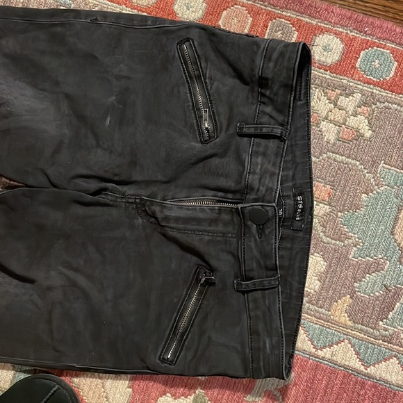 Black STS Blue jeans with zippers on the sides of the legs - Picture 2 of 5